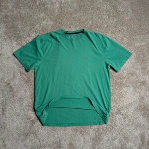 GREEN TOMMY HILFIGER "TINY LOGO" EMBROIDERED TEE